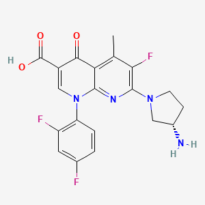 molecular formula C₂₀H₁₇F₃N₄O₃ B1663281 7-[(3S)-3-aminopyrrolidin-1-yl]-1-(2,4-difluorophenyl)-6-fluoro-5-methyl-4-oxo-1,8-naphthyridine-3-carboxylic acid CAS No. 132195-65-4