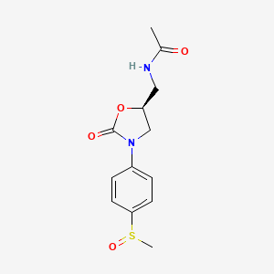B1663299 4-Methylsulfinylphenyloxooxazolidinylmethylacetamide CAS No. 96800-41-8