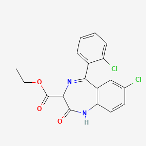 molecular formula C₁₈H₁₄Cl₂N₂O₃ B1663309 Ethyl dirazepate CAS No. 23980-14-5