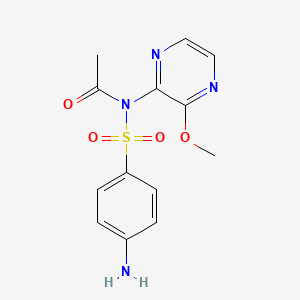 molecular formula C₁₃H₁₄N₄O₄S B1663316 Acetyl sulfamethoxypyrazine CAS No. 3590-05-4