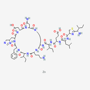 molecular formula C₆₆H₁₀₁N₁₇O₁₆SZn B1663322 Bacitracin zinc CAS No. 1405-89-6