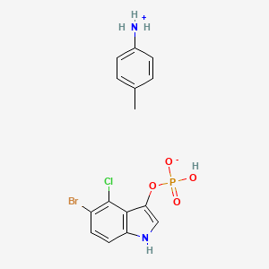 molecular formula C₁₅H₁₅BrClN₂O₄P B1663331 (5-溴-4-氯-1H-吲哚-3-基)氢磷酸盐；(4-甲苯基)氮阳离子 CAS No. 6578-06-9
