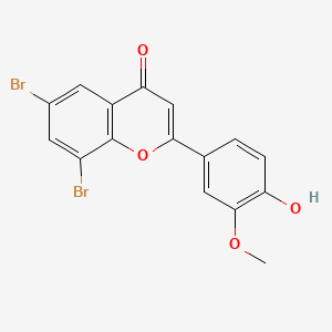 molecular formula C16H10Br2O4 B1663346 6,8-Dibromo-2-(4-hydroxy-3-methoxyphenyl)chromen-4-one CAS No. 780778-55-4
