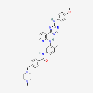 B1663357 N-{3-[(3-{4-[(4-Methoxyphenyl)amino]-1,3,5-Triazin-2-Yl}pyridin-2-Yl)amino]-4-Methylphenyl}-4-[(4-Methylpiperazin-1-Yl)methyl]benzamide CAS No. 1157857-37-8
