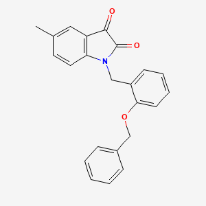 B1663359 1-(2-(Benzyloxy)benzyl)-5-methylindoline-2,3-dione CAS No. 620931-38-6