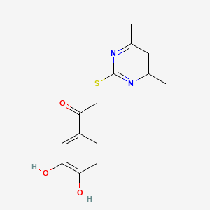molecular formula C14H14N2O3S B1663371 1-(3,4-Dihydroxyphenyl)-2-((4,6-dimethylpyrimidin-2-yl)thio)ethanone CAS No. 430447-82-8
