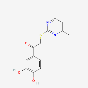 B1663371 1-(3,4-Dihydroxyphenyl)-2-[(4,6-dimethyl-2-pyrimidinyl)thio]ethanone CAS No. 430447-82-8