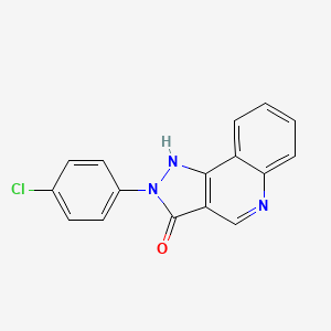 B1663375 2-(4-chlorophenyl)-1H-pyrazolo[4,3-c]quinolin-3-one CAS No. 77779-36-3