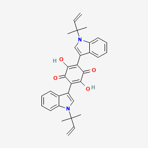 molecular formula C32H30N2O4 B1663379 Asterriquinone CAS No. 60696-52-8