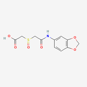 B1663382 2-[2-(1,3-Benzodioxol-5-ylamino)-2-oxoethyl]sulfinylacetic acid CAS No. 957513-35-8
