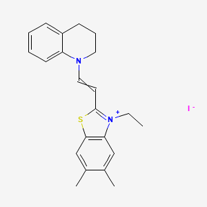 2-[2-(3,4-Dihydro-2H-quinolin-1-yl)ethenyl]-3-ethyl-5,6-dimethyl-1,3-benzothiazol-3-ium;iodide