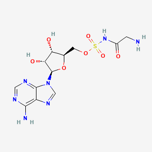 molecular formula C₁₂H₁₇N₇O₇S B1663414 5'-O-(Glycylsulfamoyl)adenosine CAS No. 112921-11-6