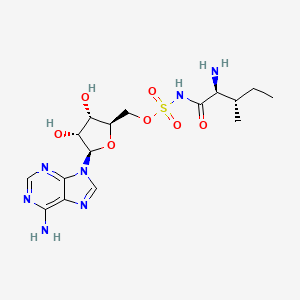 molecular formula C₁₆H₂₅N₇O₇S B1663415 Aminoacyl tRNA synthetase-IN-1 CAS No. 219931-45-0