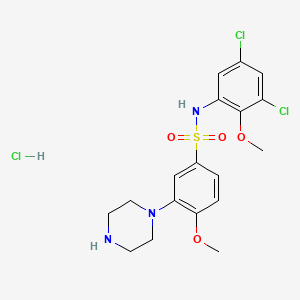 molecular formula C₁₈H₂₂Cl₃N₃O₄S B1663417 SB 399885 Hydrochloride CAS No. 402713-81-9