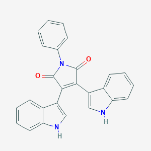 molecular formula C26H17N3O2 B166342 2,3-bis(1H-indol-3-yl)N-phenylmaleimide CAS No. 137130-05-3