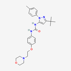 molecular formula C₂₇H₃₅N₅O₃ B1663437 1-[3-叔丁基-1-(4-甲苯基)-1H-吡唑-5-基]-3-[4-(2-吗啉-4-基乙氧基)苯基]脲 CAS No. 443913-15-3