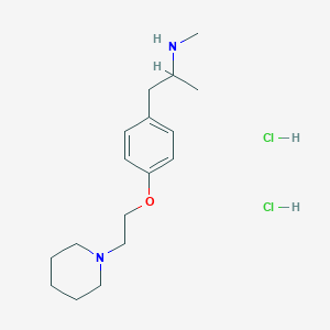 molecular formula C17H30Cl2N2O B166344 N,alpha-Dimethyl-4-(2-(1-piperidinyl)ethoxy)benzeneethanamine dihydrochloride hydrate CAS No. 126002-31-1