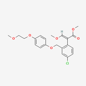 molecular formula C₂₁H₂₃ClO₆ B1663457 (E)-methyl-2-(2-((4-(2-methoxyethoxy)phenoxy)methyl)-4-chlorophenyl)-3-methoxyacrylate CAS No. 872313-42-3