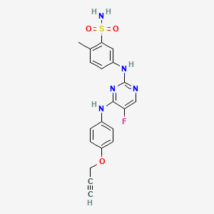 molecular formula C₂₀H₁₈FN₅O₃S B1663476 5-[[5-Fluoro-4-(4-prop-2-ynoxyanilino)pyrimidin-2-yl]amino]-2-methylbenzenesulfonamide CAS No. 916741-98-5