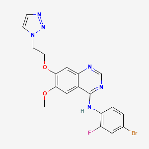 B1663494 N-(4-bromo-2-fluorophenyl)-6-methoxy-7-[2-(triazol-1-yl)ethoxy]quinazolin-4-amine CAS No. 413599-62-9