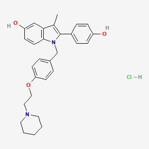 molecular formula C₂₉H₃₃ClN₂O₃ B1663502 Pipendoxifene hydrochloride CAS No. 245124-69-0