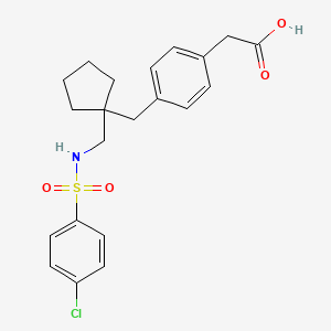 B1663503 2-[4-[[1-[[(4-chlorophenyl)sulfonylamino]methyl]cyclopentyl]methyl]phenyl]acetic Acid CAS No. 141335-10-6