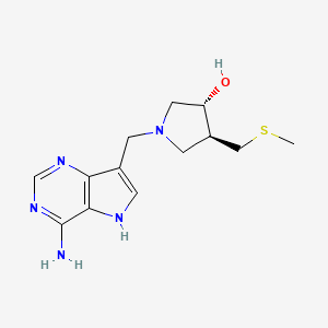 molecular formula C₁₃H₁₉N₅OS B1663505 (3R,4S)-1-[(4-Amino-5H-pyrrolo[3,2-D]pyrimidin-7-YL)methyl]-4-[(methylsulfanyl)methyl]pyrrolidin-3-OL CAS No. 653592-04-2