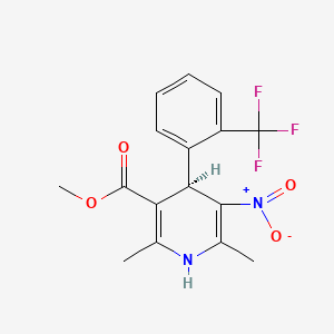 molecular formula C₁₆H₁₅F₃N₂O₄ B1663519 methyl (4R)-2,6-dimethyl-5-nitro-4-[2-(trifluoromethyl)phenyl]-1,4-dihydropyridine-3-carboxylate CAS No. 98791-67-4
