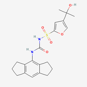 molecular formula C₂₀H₂₄N₂O₅S B1663521 N-((1,2,3,5,6,7-hexahydro-s-indacen-4-yl)carbamoyl)-4-(2-hydroxypropan-2-yl)furan-2-sulfonamide CAS No. 210826-40-7