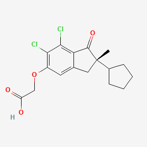molecular formula C₁₇H₁₈Cl₂O₄ B1663522 (S)-2-((6,7-Dichloro-2-cyclopentyl-2-methyl-1-oxo-2,3-dihydro-1H-inden-5-yl)oxy)acetic acid CAS No. 54197-31-8