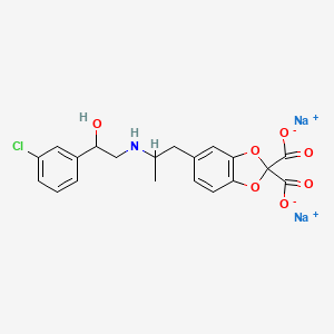 molecular formula C20H18ClNNa2O7 B1663529 disodium;5-[2-[[2-(3-chlorophenyl)-2-hydroxyethyl]amino]propyl]-1,3-benzodioxole-2,2-dicarboxylate 