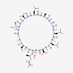 molecular formula C62H111N11O12 B1663531 (Melle-4)cyclosporin CAS No. 143205-42-9