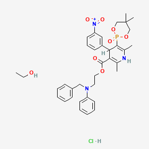 molecular formula C34H38N3O7P.HCl.C2H5OH B1663575 Efonidipine hydrochloride ethanolate CAS No. 111011-76-8