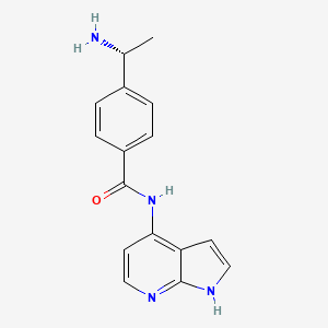molecular formula C16H16N4O B1663652 4-[(1R)-1-Aminoethyl]-N-(1H-pyrrolo[2,3-b]pyridin-4-yl)benzamide CAS No. 199433-58-4