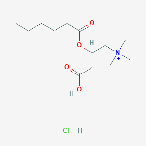 molecular formula C13H27ClNO4+ B1663670 1-丙氨鎓，3-羧基-N,N,N-三甲基-2-((1-氧代己基)氧基)-，氯化物 CAS No. 6920-35-0
