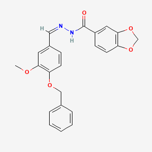 molecular formula C23H20N2O5 B1663698 N-[(Z)-(3-methoxy-4-phenylmethoxyphenyl)methylideneamino]-1,3-benzodioxole-5-carboxamide CAS No. 329691-12-5