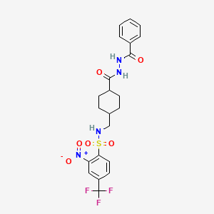 molecular formula C22H23F3N4O6S B1663707 1-Benzoyl-2-[[trans-4-[[[[2-nitro-4-(trifluoromethyl)phenyl]sulfonyl]amino]methyl]cyclohexyl]carbonyl]hydrazine CAS No. 263849-50-9