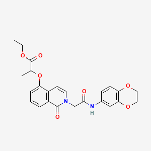 molecular formula C24H24N2O7 B1663708 Ethyl 2-[2-[2-(2,3-dihydro-1,4-benzodioxin-6-ylamino)-2-oxoethyl]-1-oxoisoquinolin-5-yl]oxypropanoate CAS No. 868224-64-0