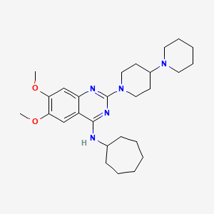 N-cycloheptyl-6,7-dimethoxy-2-(4-piperidin-1-ylpiperidin-1-yl)quinazolin-4-amine