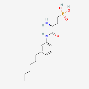 molecular formula C16H27N2O4P B1663715 (R)-3-Amino-4-(3-hexylphenylamino)-4-oxobutylphosphonic acid CAS No. 909725-61-7
