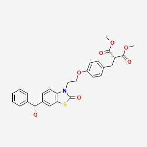 Dimethyl 2-[[4-[2-(6-benzoyl-2-oxo-1,3-benzothiazol-3-yl)ethoxy]phenyl]methyl]propanedioate