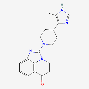molecular formula C19H21N5O B1663723 4,5-Dihydro-2-[4-(4-methyl-1H-imidazol-5-yl)-1-piperidinyl]-6H-imidazo[4,5,1-ij]quinolin-6-one CAS No. 163120-31-8