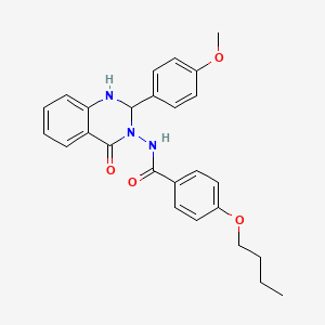 molecular formula C26H27N3O4 B1663743 4-butoxy-N-[2-(4-methoxyphenyl)-4-oxo-1,2-dihydroquinazolin-3-yl]benzamide CAS No. 786706-21-6