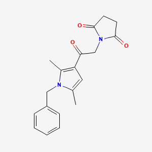molecular formula C19H20N2O3 B1663764 1-[2-[2,5-二甲基-1-(苯甲基)-3-吡咯基]-2-氧代乙基]吡咯烷-2,5-二酮 CAS No. 852230-33-2