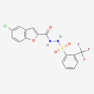 molecular formula C16H10ClF3N2O4S B1663770 N'-(5-氯苯并呋喃-2-羰基)-2-(三氟甲基)苯磺酰肼 CAS No. 406191-34-2
