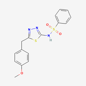 molecular formula C16H15N3O3S2 B1663771 N-[5-(4-methoxybenzyl)-1,3,4-thiadiazol-2-yl]benzenesulfonamide CAS No. 519170-13-9