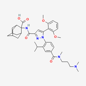 2-[[5-(2,6-Dimethoxyphenyl)-1-[4-[3-(dimethylamino)propyl-methylcarbamoyl]-2-propan-2-ylphenyl]pyrazole-3-carbonyl]amino]adamantane-2-carboxylic acid