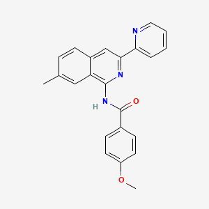 B1663777 4-methoxy-N-(7-methyl-3-(2-pyridinyl)-1-isoquinolinyl)benzamide CAS No. 390817-85-3