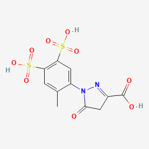 molecular formula C11H10N2O9S2 B1663780 1-(2-methyl-4,5-disulfophenyl)-5-oxo-4H-pyrazole-3-carboxylic acid CAS No. 293327-21-6