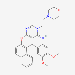 molecular formula C29H30N4O4 B1663787 12-(3,4-DIMETHOXYPHENYL)-10-(2-MORPHOLINOETHYL)-10,12-DIHYDRO-11H-BENZO[5,6]CHROMENO[2,3-D]PYRIMIDIN-11-IMINE 